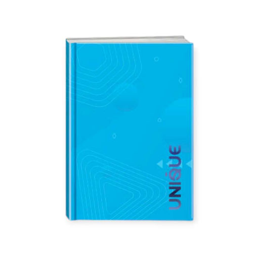 Picture of A6 UNIQUE LINED GLUED HARD COVER NOTEBOOK 100PGS BLUE